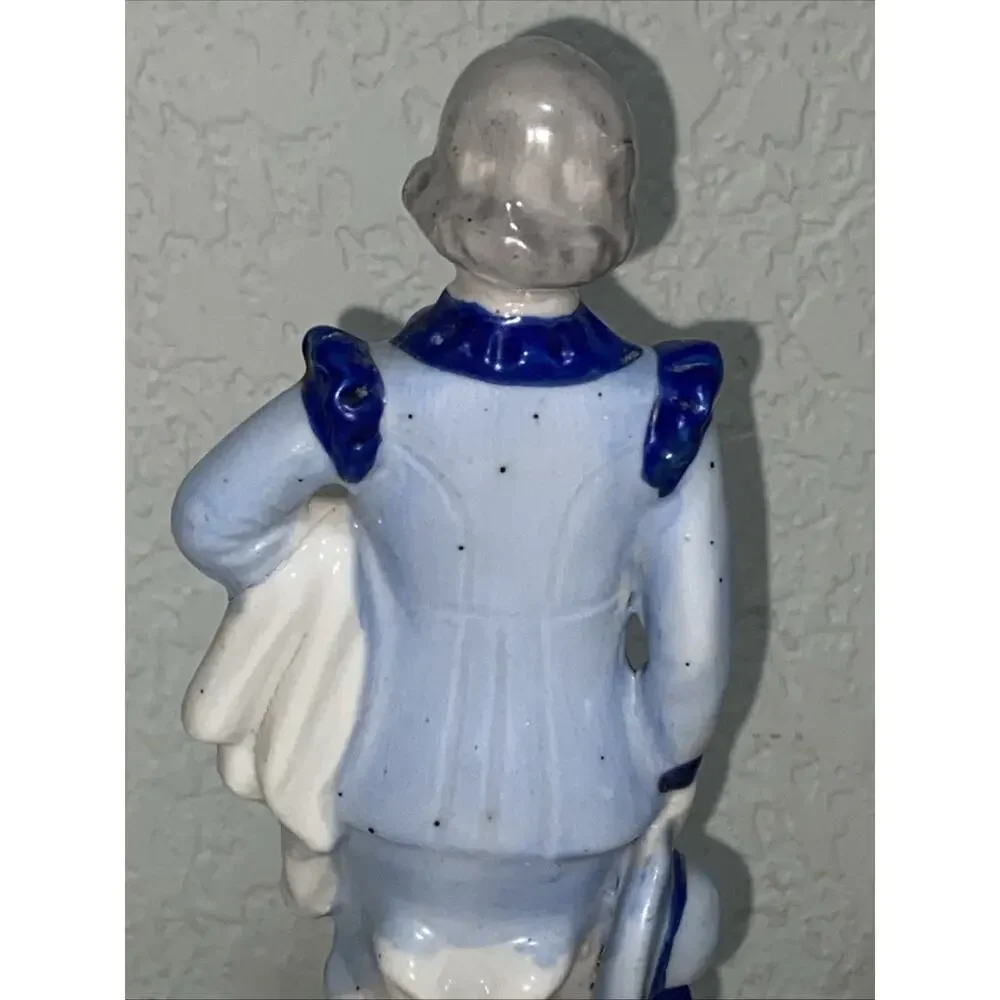 VTG Occupied Japan Blue Delft Victorian Colonial Courting Couple Man‎ Woman 8”